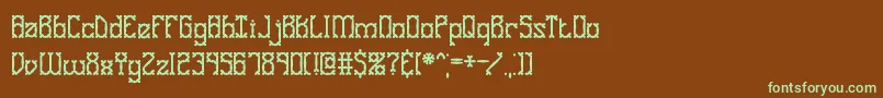 Шрифт Gosebmp2 – зелёные шрифты на коричневом фоне