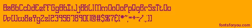 フォントGosebmp2 – オレンジの背景に紫のフォント