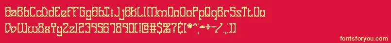 Gosebmp2 Font – Yellow Fonts on Red Background