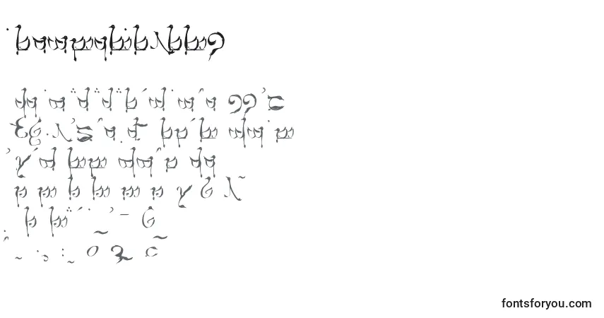 Czcionka TengwarTeleri – alfabet, cyfry, specjalne znaki