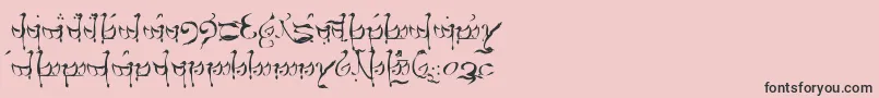 フォントTengwarTeleri – ピンクの背景に黒い文字