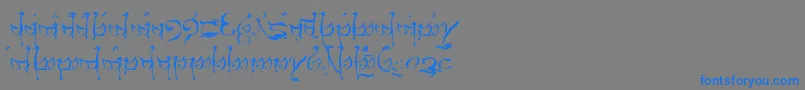 フォントTengwarTeleri – 灰色の背景に青い文字