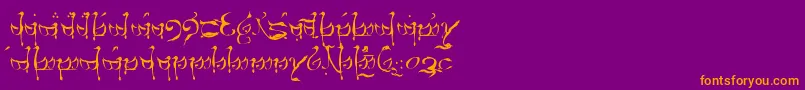 TengwarTeleri Font – Orange Fonts on Purple Background