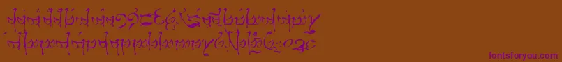 TengwarTeleri Font – Purple Fonts on Brown Background