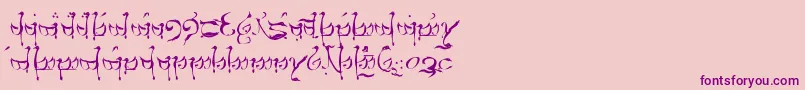 TengwarTeleri Font – Purple Fonts on Pink Background