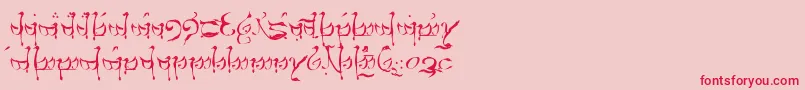 TengwarTeleri-Schriftart – Rote Schriften auf rosa Hintergrund