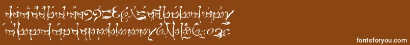 フォントTengwarTeleri – 茶色の背景に白い文字