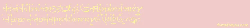 TengwarTeleri Font – Yellow Fonts on Pink Background