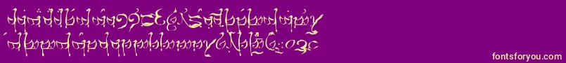 TengwarTeleri-Schriftart – Gelbe Schriften auf violettem Hintergrund