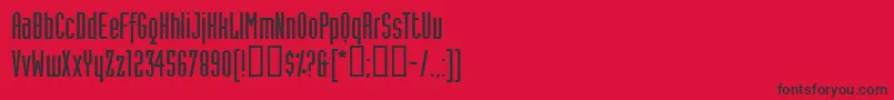 フォントIndustriaSolida – 赤い背景に黒い文字