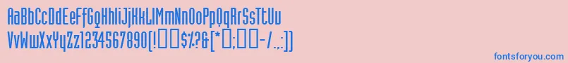 フォントIndustriaSolida – ピンクの背景に青い文字