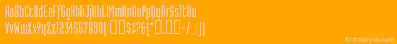 IndustriaSolida-Schriftart – Rosa Schriften auf orangefarbenem Hintergrund