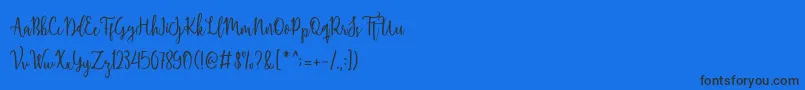 Shellaherascriptdemo Font – Black Fonts on Blue Background