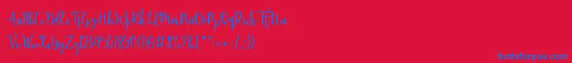 Shellaherascriptdemo Font – Blue Fonts on Red Background