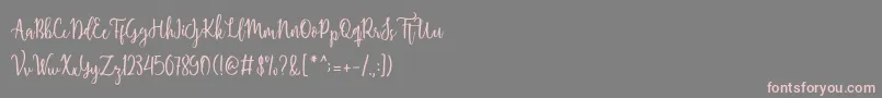 Shellaherascriptdemo-Schriftart – Rosa Schriften auf grauem Hintergrund
