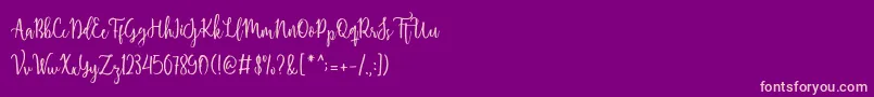 Shellaherascriptdemo Font – Pink Fonts on Purple Background