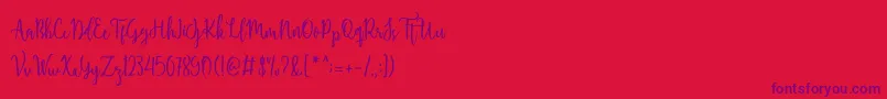 Shellaherascriptdemo Font – Purple Fonts on Red Background