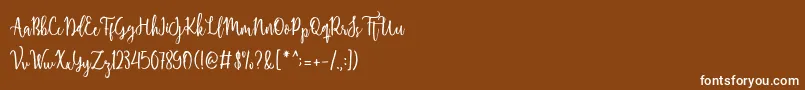 Shellaherascriptdemo Font – White Fonts on Brown Background