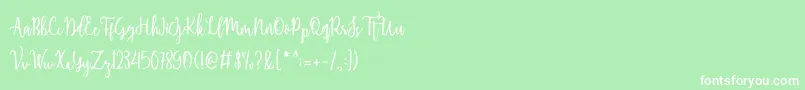 Shellaherascriptdemo Font – White Fonts on Green Background