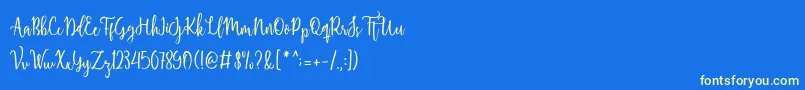 Shellaherascriptdemo Font – Yellow Fonts on Blue Background