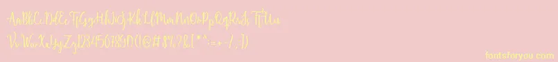 Shellaherascriptdemo Font – Yellow Fonts on Pink Background