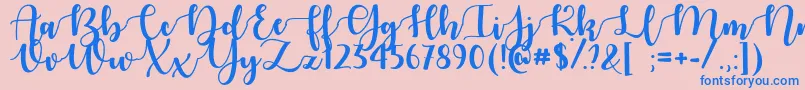 AutumnInNovemberTtf Font – Blue Fonts on Pink Background