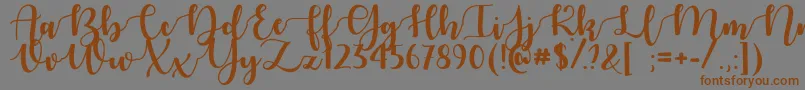 AutumnInNovemberTtf-Schriftart – Braune Schriften auf grauem Hintergrund