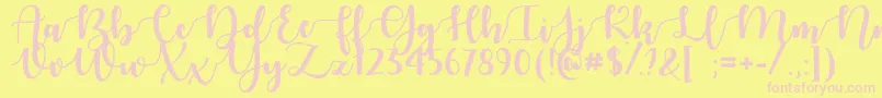 AutumnInNovemberTtf Font – Pink Fonts on Yellow Background