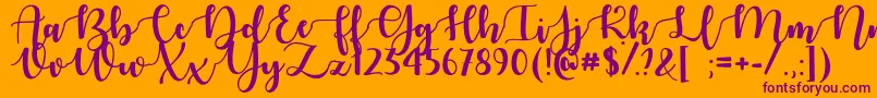 AutumnInNovemberTtf Font – Purple Fonts on Orange Background