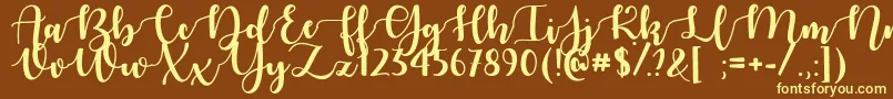 AutumnInNovemberTtf Font – Yellow Fonts on Brown Background