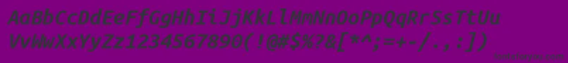 UbuntuMonoBoldItalic-Schriftart – Schwarze Schriften auf violettem Hintergrund