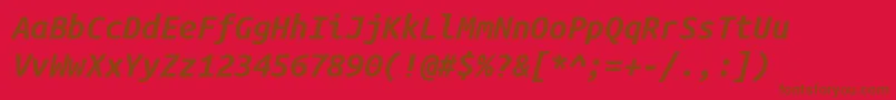 UbuntuMonoBoldItalic Font – Brown Fonts on Red Background