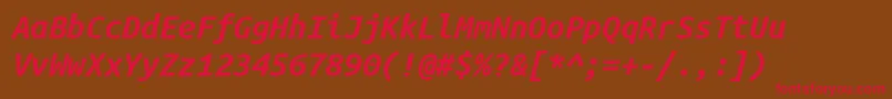 UbuntuMonoBoldItalic Font – Red Fonts on Brown Background