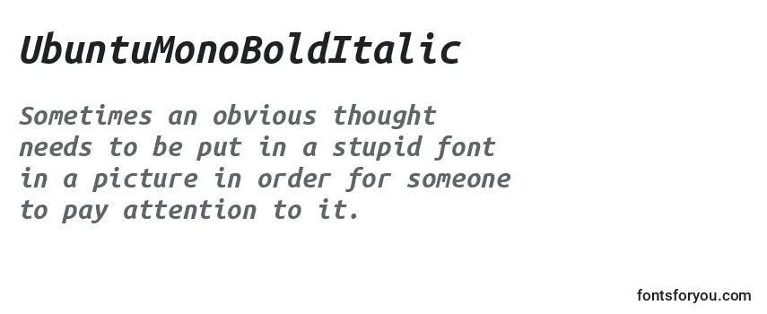 Schriftart UbuntuMonoBoldItalic