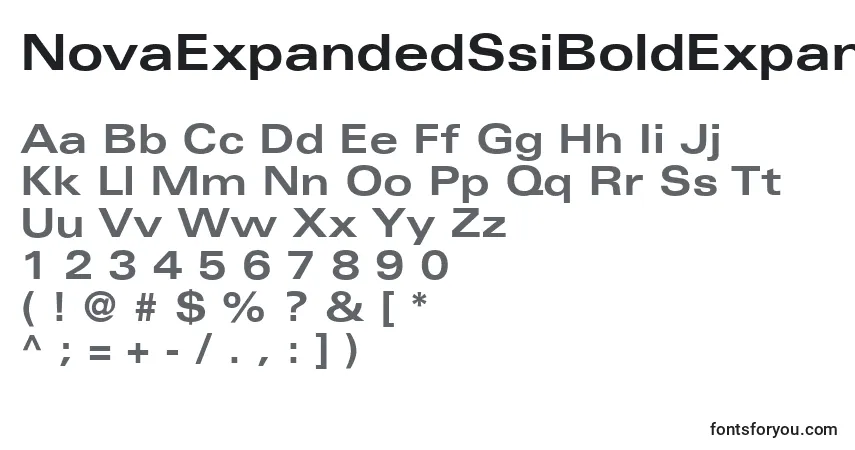 Czcionka NovaExpandedSsiBoldExpanded – alfabet, cyfry, specjalne znaki