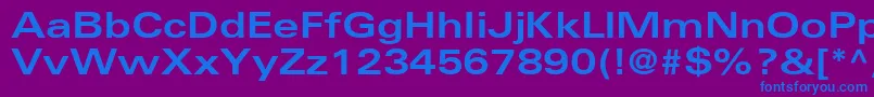 フォントNovaExpandedSsiBoldExpanded – 紫色の背景に青い文字