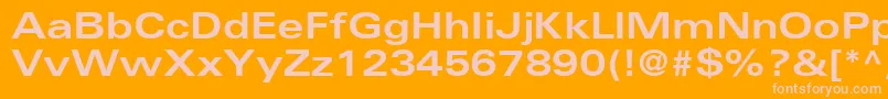 Fonte NovaExpandedSsiBoldExpanded – fontes rosa em um fundo laranja