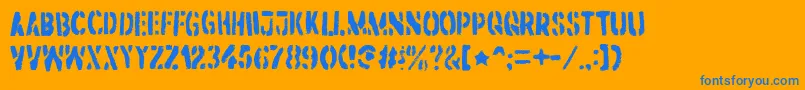 DirtstormRegular Font – Blue Fonts on Orange Background