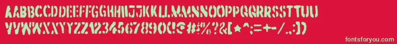 DirtstormRegular Font – Green Fonts on Red Background