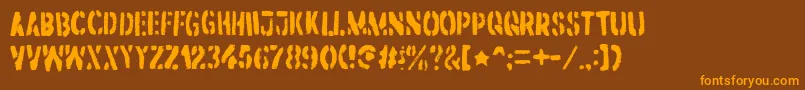 DirtstormRegular Font – Orange Fonts on Brown Background