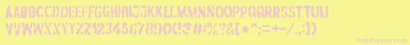 DirtstormRegular Font – Pink Fonts on Yellow Background