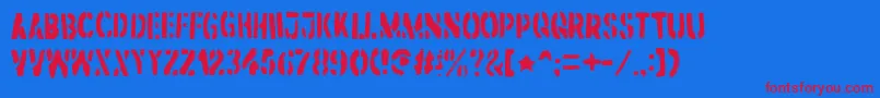 DirtstormRegular Font – Red Fonts on Blue Background