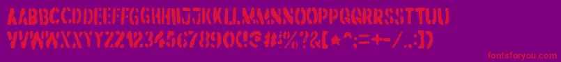 DirtstormRegular Font – Red Fonts on Purple Background