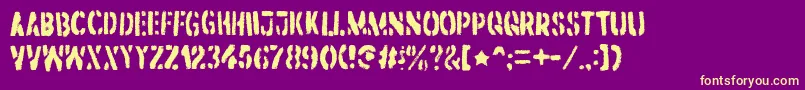 DirtstormRegular Font – Yellow Fonts on Purple Background