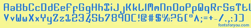 ZeeLance Font – Blue Fonts on Yellow Background