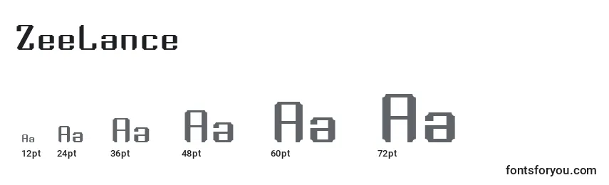ZeeLance Font Sizes