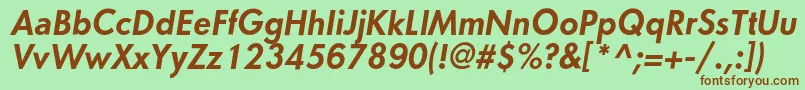 OrenburgcBolditalic Font – Brown Fonts on Green Background