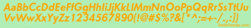 OrenburgcBolditalic Font – Orange Fonts on Green Background