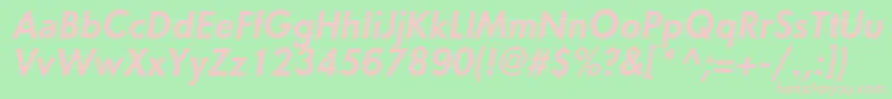 OrenburgcBolditalic Font – Pink Fonts on Green Background