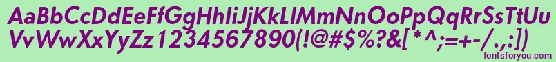 OrenburgcBolditalic Font – Purple Fonts on Green Background